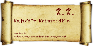 Kajtár Krisztián névjegykártya